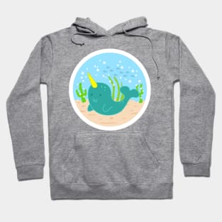 Sweet Narwhal Face Hoodie